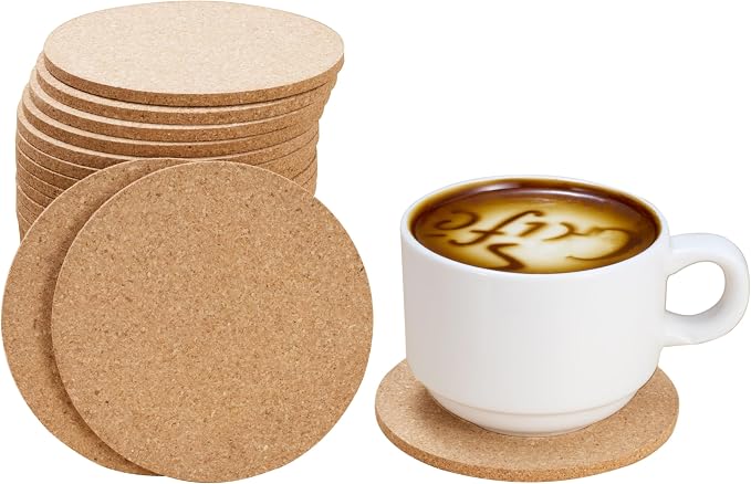 Cork Coasters for Drinks by FAITHFULPANDA