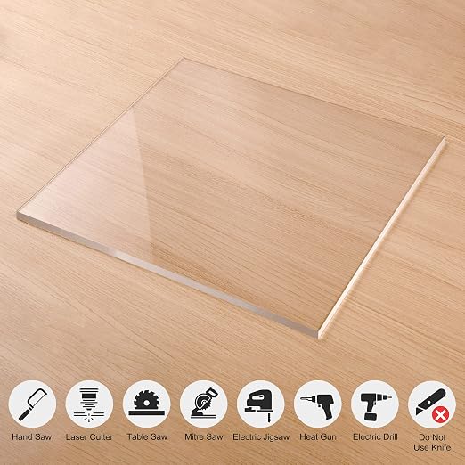 KAITELA Clear Acrylic Sheet 12" x 12" Cast Plexiglass Square 1/4" Thick - Image 5