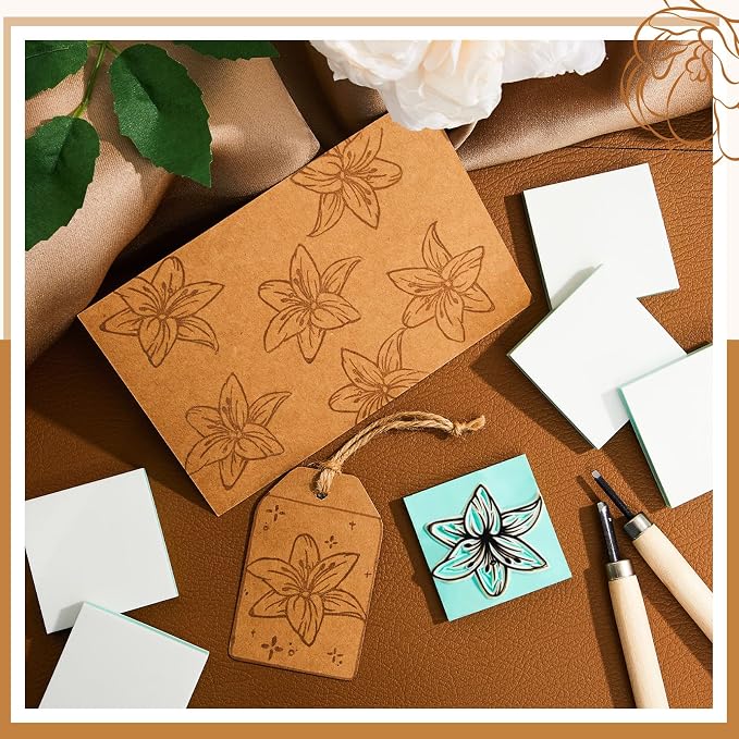 Frienda 24 Pcs 2" X 2" Rubber Carving Blocks Linoleum Blocks - Image 5