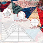 Watersay 3 Pcs 30° 45° 60° Quilting Rulers Triangle 10 Inches Templates Acrylic - Image 3