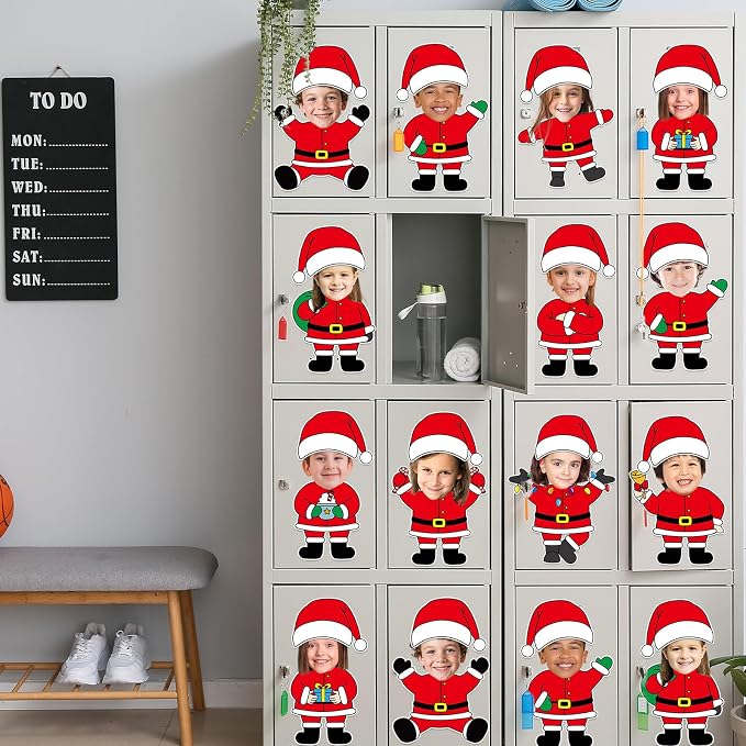 60pcs Christmas Theme Cutouts Santa Claus Bulletin Board Decorations Xmas Santa - Image 5