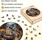 KAAYEE Wooden Puzzles for Adults, 3D Visual Effect Magic Feline Cat Wooden - Image 4
