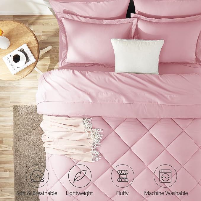 CozyLux Full Size Comforter Sets Pink - Image 2