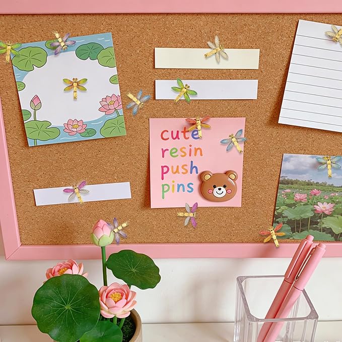 30 Pcs Colorful Resin Dragonfly Push Pins, Insect Thumb Tacks - Image 7