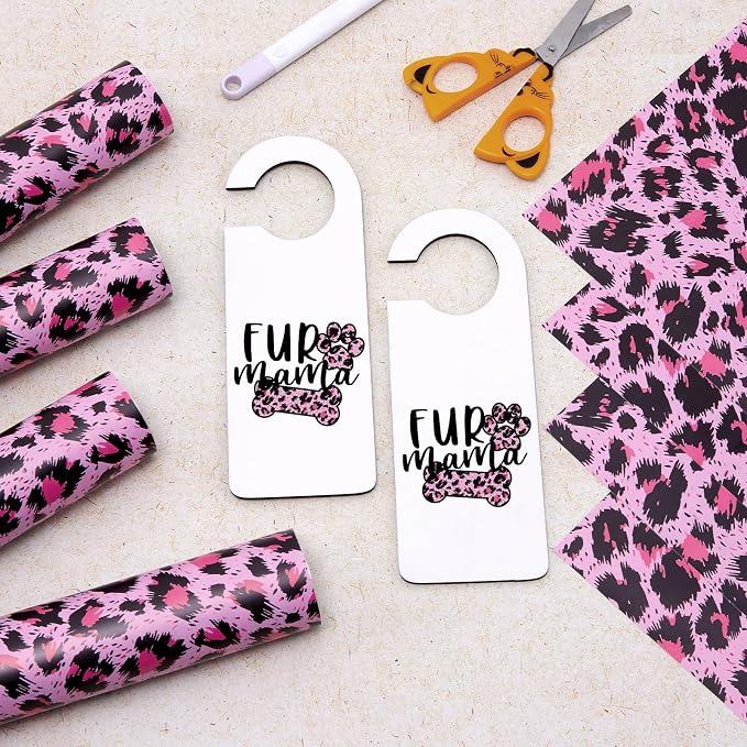Tintnut Leopard Permanent Vinyl 8 Pcs 12x10in Pink Spots Adhesive Vinyl | - Image 7