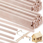 Timtin 225 Pieces 1/4" x 12" Balsa Wood Sticks Square Wooden Dowels Wood Square by Timtin