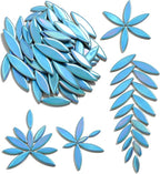 Yoption Petal Mosaic Tiles for Crafts, 200g Flower Leaf Ceramic Tiles Pieces by Yoption