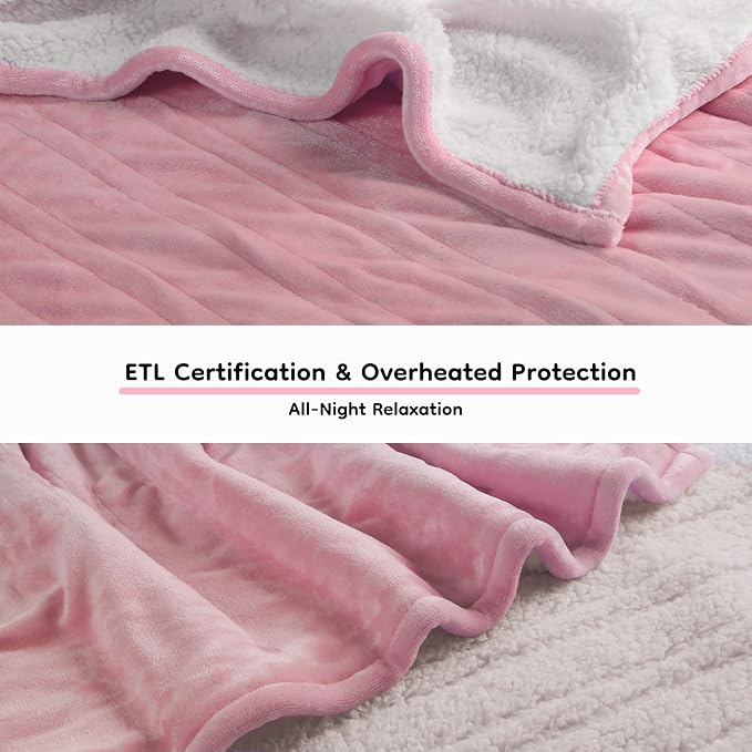 LaffyLo Electric Heated Blanket Queen Size 84 x 90, Dual Control, Fast Heating - Image 2
