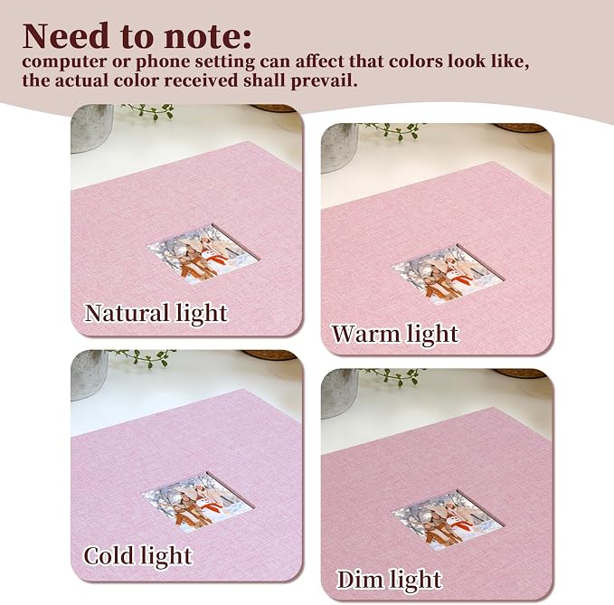12x12 Inch Large 3 Ring DIY Scrapbook Photo Album, Linen Cover Scrapbook - Image 9