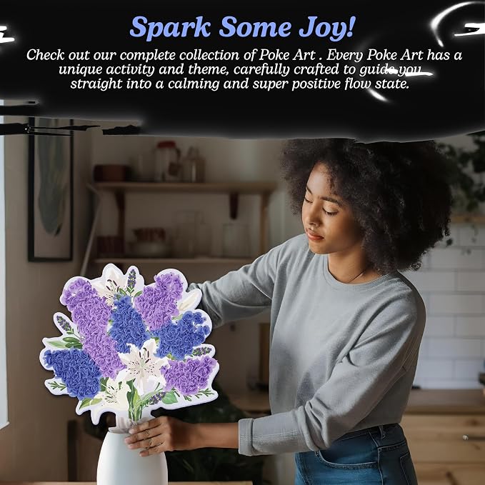 Unwynd Poke Art Lavender Flower Bouquet | Mess-Free Arts and Crafts - Image 9