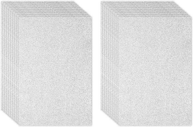 PATIKIL Silver Tone Shiny EVA Glitter Foam Sheet 11 x 8 Inch 2mm Thick by PATIKIL