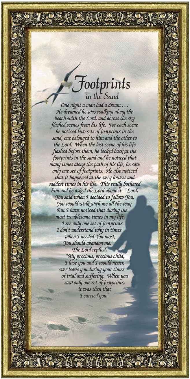 Footprints in the Sand Inspirational Wall Art, Beach Decor, Christian Gifts - Image 2