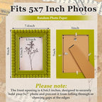 1 Pack 5 x 7 Picture Frame, Wood Beaded Boho Photo Frame, Vintage Photo Display - Image 2