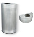 Alpine Half Round Trash Can Open Top - Modern 12 Gallon Stainless Steel Space Saving Indoor Commercial Trash Can, Narrow Garbage Can for Bathroom. Office, Lobby and Business.