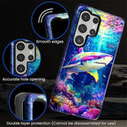for Samsung Galaxy S25 Ultra Case, Colorful Ocean Sharks Pattern Glossy 2 in 1 - Image 5