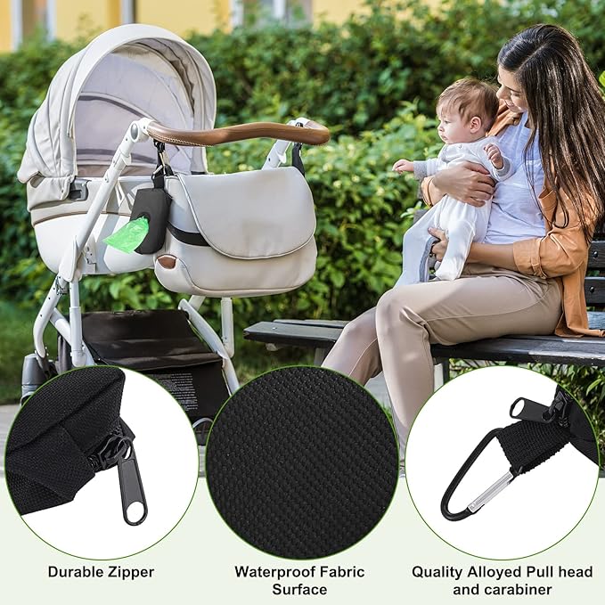 Dingion 3 Pack Diaper Bag Dispenser Set Diaper Trash Dispenser with 135 Counts Baby Disposal Trash Bags with Hook for Newborn Gift