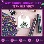 Tintnut Halloween Glow in the Dark HTV Vinyl, easy cut & weed, stretch washable - Image 3