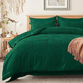 Zzlpp King Comforter Set 7 pieces, Emerald Green Tufted Bed in a Bag by ZZLPP