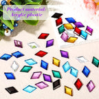 100 Pcs Flat Back Diamond Acrylic Crystal Rhinestones Plastic Gems - Image 3