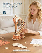ROKR 3D Wooden Puzzle Harp Music Box, Building Model Kit - Image 6
