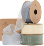 Vitalizart Organza Sheer Ribbon Set 1 inch x 30 Yd Handmade Fabric Ribbons by Vitalizart