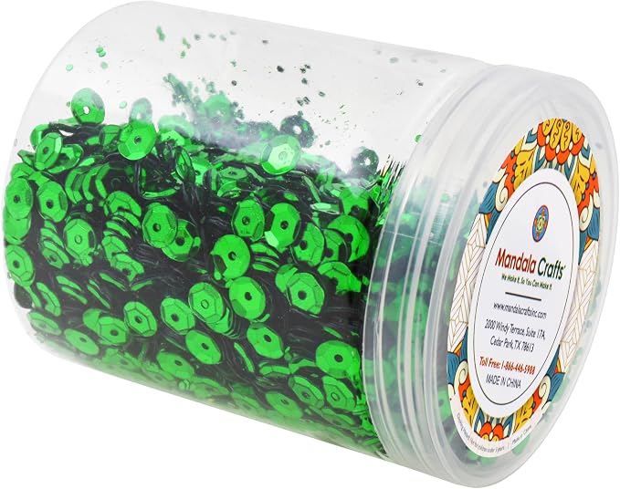 Mandala Crafts 20000 Green Sequins - Image 4
