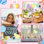Funrous 80 Pcs Easter Paper Cutouts Pastel Bunny Egg Chick Carrot Cutouts - Image 4