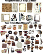 Esweny 260PCS Vintage Journaling Scrapbooking Supplies Scrapbook Sticker Paper - Image 5