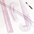 HLZC French Curve Ruler for Pattern Making, 15 Pieces Clear Sewing Ruler Set - Image 2