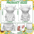 Hollowfly 2 Pack Ready to Paint Your Own Sunflower Highland Cow Statue Spring - Image 2