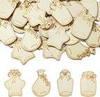 LiQunSweet 40 pcs 4 Styles Wishing Bottle Undyed Wood Cutout Charms Star by LiQunSweet