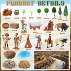 48 Pcs Western Cowboy Diorama Kit Habitat Project Box Set Wild West Diorama - Image 4