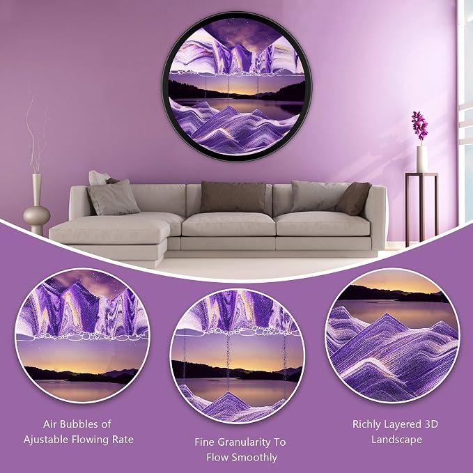 Mtadmai 17.3" Moving Sand Art, 3D Sand Art Pictures Deep Sea Sandscape Living - Image 7