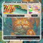 VeGuude Diamond Art Kits for Adults, Full Drill Van Cute Cat Diamond Painting - Image 4