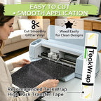 TECKWRAP Black Glitter Vinyl Permanent – Shimmer Vinyl Adhesive Vinyl Roll 1ft - Image 6