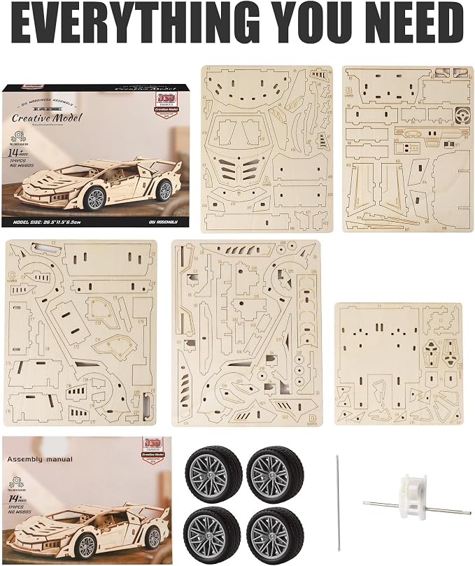 3D Wooden Puzzles for Adult, Brain Teaser DIY Hobbies Gifts for Men Teens - Image 5