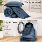 Love's cabin Navy Blue Full Comforter Set, 3-Piece Prewashed Bed Set - Image 7