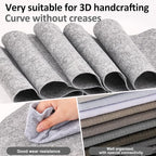 XSEINO 12 Rolls 8"x35" 1.4mm Thick Soft Felt Fabric Sheet 12 Assorted Black - Image 5