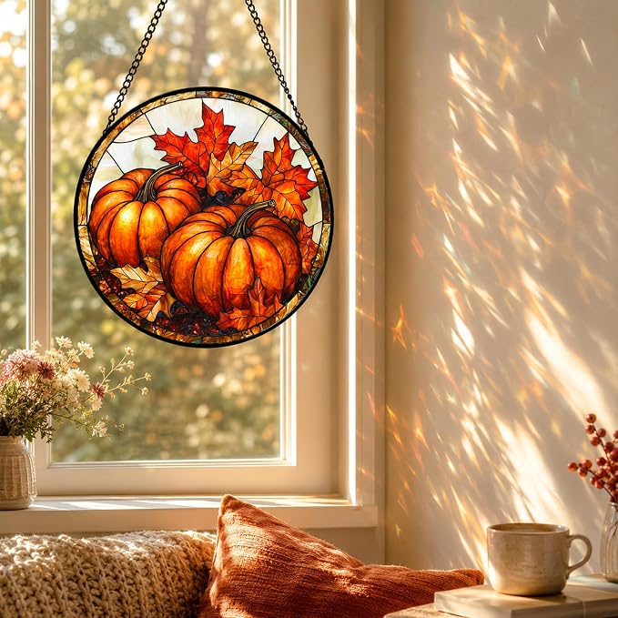 Pumpkin Maple Leaves Acrylic Suncatchers - Image 5