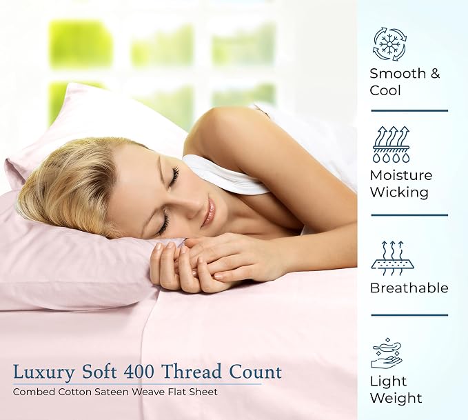 400 Thread Count 100% American Grown Cotton Flat Sheet - Image 5