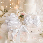 HUIHUANG White Wired Satin Ribbon 2.5 inch White Double-Faced Satin Wire Ribbon - Image 3