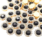 12mm 150pcs Crystal Black Sew on Rhinestones, Crystals Glass Gems by Unknown