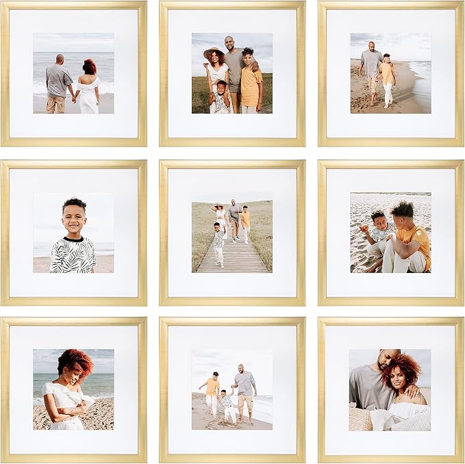 Sheffield Home 9 Piece Gallery Wall Frame Set, 12x12 in. Matted to 8x8 in. by SheffieldHome
