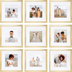 Sheffield Home 9 Piece Gallery Wall Frame Set, 12x12 in. Matted to 8x8 in. by SheffieldHome