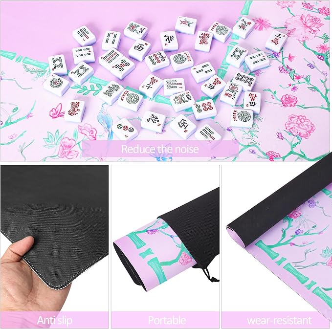 TIASUSAN Purple and Green Mahjong Mat - Image 4