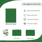2 Pack 12'' x 16'' Glitter Dark Green Acrylic Sheet, 3mm Thick Acrylic Plastic - Image 5