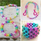 Simetufy 1200 pcs Pony Beads 6x9mm Glitter Clear Plastic Beads Transparent Beads - Image 8