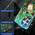 for Samsung Galaxy S25 Ultra Case, Frog Stained Glass Pattern Glossy 2 in 1 - Image 4