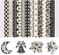 Black and Ivory Permanent Adhesive Vinyl 12 Sheets 12'' x 10'' | White Boho by CraftingEveryday
