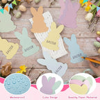 Funrous 80 Pcs Easter Bunny Cutouts Pastel Rabbit Shape Paper Cutouts Easter - Image 5